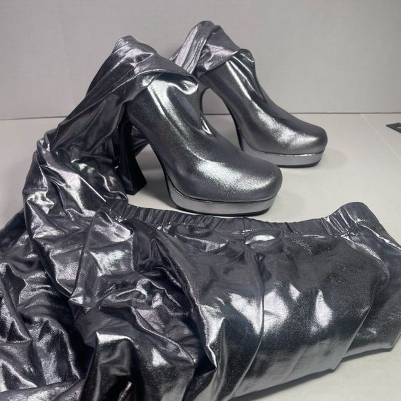 Jeffrey Campbell BNIB Small PANTALONES 6M platform women Silver - Picture 7 of 16